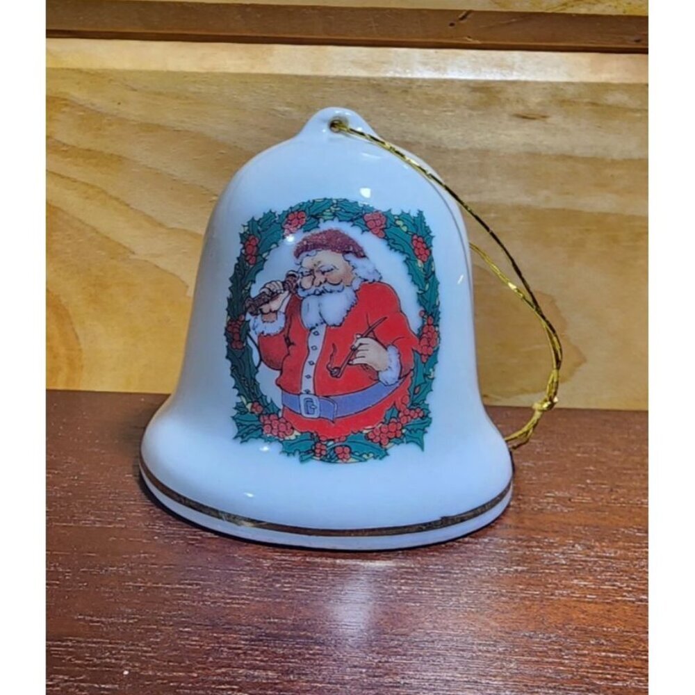 Vintage Olde Holiday Memories Collector Christmas Ornament Bell Santa